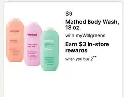 Walgreens Method Body Wash, 18 oz offer