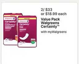 Walgreens Value Pack Walgreens Certainty offer