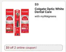 Walgreens Colgate Optic White Dental Care offer
