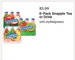 Walgreens 6-Pack Snapple Tea or Drink offer