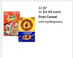 Walgreens Post Cereal offer