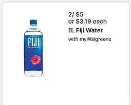 Walgreens 1L Fiji Water offer