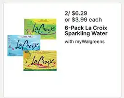 Walgreens 6-Pack La Croix Sparkling Water offer
