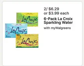 Walgreens 6-Pack La Croix Sparkling Water offer