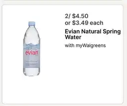 Walgreens Evian Natural Spring Water offer