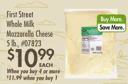 Smart & Final First Street Whole Milk Mozzarella Cheese offer