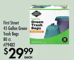Smart & Final First Street 45 Gallon Green Trash Bags offer