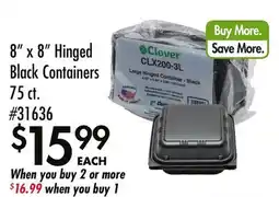 Smart & Final 8 x 8 Hinged Black Containers offer