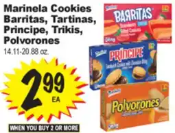 Superior Grocers Marinela Cookies Barritas, Tartinas, Príncipe, Trikis, Polvorones offer