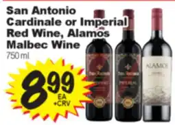 Superior Grocers San Antonio Cardinale or Imperial Red Wine, Alamos Malbec Wine offer