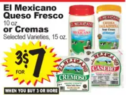 Superior Grocers El Mexicano Queso Fresco 10 oz or Cremas Selected Varieties, 15 oz offer