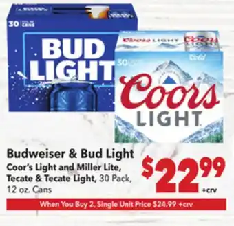 Vallarta Supermarkets Budweiser & Bud Light offer