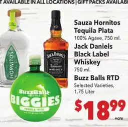 Vallarta Supermarkets Sauza Hornitos |Jack Daniels offer