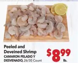 Vallarta Supermarkets Peeled and Deveined Shrimp / CAMARON PELADO Y DESVENADO offer