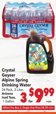 Vallarta Supermarkets Crystal Geyser Alpine Spring Drinking Water offer