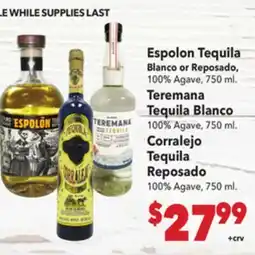 Vallarta Supermarkets EspolΓ³n Tequila offer