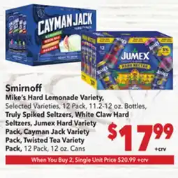 Vallarta Supermarkets Smirnoff offer