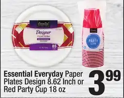 Super King Markets Essential Everyday Paper Plates Design 8.62 Inch or Red Party Cup 18 oz offer