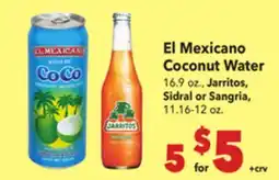 Vallarta Supermarkets El Mexicano Coconut Water offer