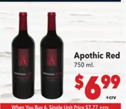 Vallarta Supermarkets Apothic Red offer