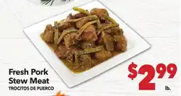 Vallarta Supermarkets Fresh Pork Stew Meat / TROCITOS DE PUERCI offer