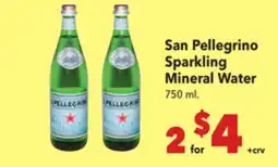 Vallarta Supermarkets San Pellegrino Sparkling Mineral Water offer
