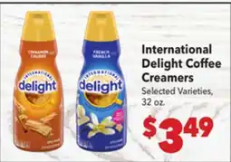 Vallarta Supermarkets International Delight Coffee Creamers offer