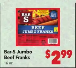 Vallarta Supermarkets Bar-S Jumbo Beef Franks offer
