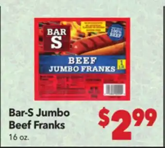 Vallarta Supermarkets Bar-S Jumbo Beef Franks offer
