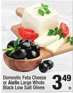 Super King Markets Domestic Feta Cheese or Aiello Large Whole Black Low Salt Olives offer