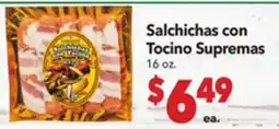 Vallarta Supermarkets Salchichas con Tocino Supremas offer