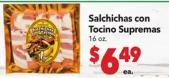 Vallarta Supermarkets Salchichas con Tocino Supremas offer