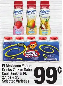 Super King Markets El Mexicano Yogurt Drinks 7 oz or Sabor Cool Drinks 5 Pk 2.1 oz +crv offer