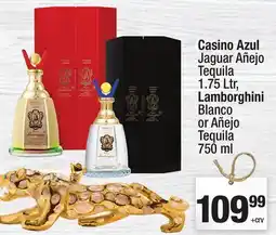 Super King Markets Casino Azul Jaguar Añejo Tequila 1.75 Ltr, Lamborghini Blanco or Añejo Tequila offer