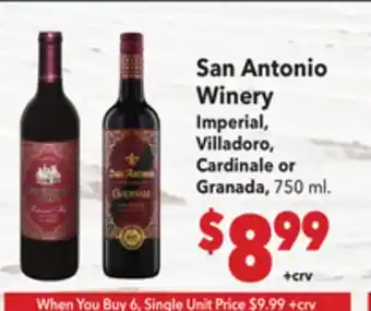 Vallarta Supermarkets San Antonio Winery offer