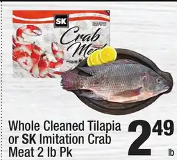 Super King Markets Whole Cleaned Tilapia or SK Imitation Crab Meat offer