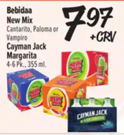 El Super New Mix Cantarito, Paloma or Vampiro Cayman Jack Margarita offer