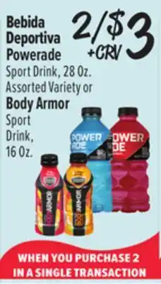 El Super Powerade Sport Drink, 28 Oz. Assorted Variety or Body Armor Sport Drink, 16 Oz offer