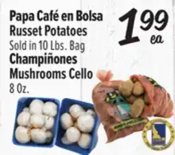 El Super Russet Potatoes Sold in 10 Lbs. Bag Mushrooms Cello 8 Oz offer