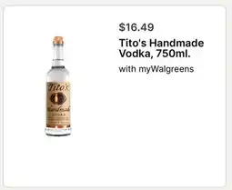 Walgreens Handmade Vodka, 750ml offer
