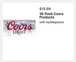 Walgreens 18-Pack Coors Products offer