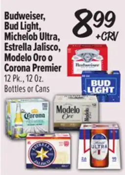 El Super Budweiser, Bud Light, Michelob Ultra, Estrella Jalisco, Modelo Oro o Corona Premier offer