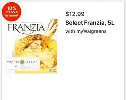 Walgreens Select Franzia offer