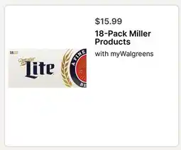 Walgreens 18-Pack Miller Products offer