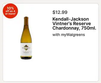 Walgreens Kendall-Jackson Vintner's Reserve Chardonnay, 750ml offer
