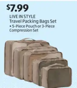 Aldi LIVE IN STYLE Travel Packing Bags Set offer