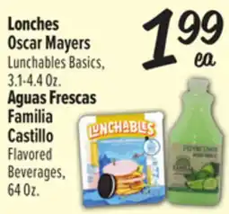 El Super Oscar Mayer Lunchables Basics, 3.1–4.4 Oz. Familia Castillo Flavored Beverages 64Oz offer