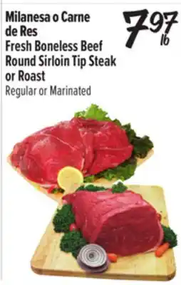 El Super Fresh Boneless Beef Round Sirloin Tip Steak or Roast offer
