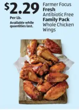 Aldi Farmer Focus Fresh Antibiotic Free Family Pack Whole Chicken Wings offer