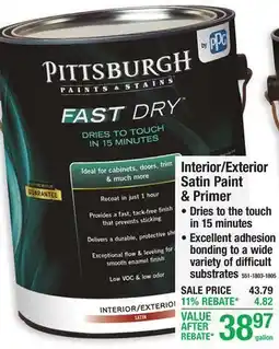 Menards Interior/Exterior Satin Paint & Primer offer